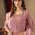 Onion pink embroidered shimmer gold silk kurta set with dupatta