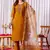 Mustard embroidered viscose silk kurta set with dupatta