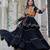 black cotton navratri lehenga choli with gamthi work