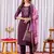Wine embroidered viscose silk kurta set with dupatta