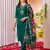 Teal embroidered marina viscose silk kurta set with dupatta