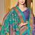 Royal purple handloom peacock floral print saree