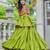 green cotton navratri lehenga choli with gamthi work