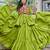 green cotton navratri lehenga choli with gamthi work