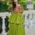 green cotton navratri lehenga choli with gamthi work