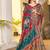 Handloom beige saree with maroon & teal border