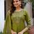 Olive embroidered viscose mango silk kurta set with dupatta