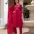 Pink embroidered viscose mango silk kurta set with dupatta