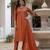 Rust embroidered viscose mango silk kurta set with dupatta