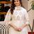White embroidered viscose mango silk kurta set with dupatta