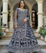 Navy blue senhora dresses festive special ready-made anarkali suit