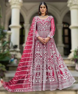 Purple senhora dresses festive special ready-made anarkali suit 1