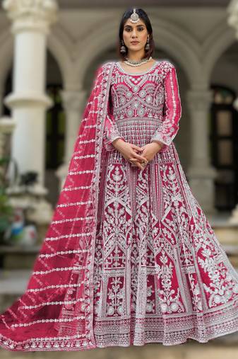 Purple senhora dresses festive special ready-made anarkali suit