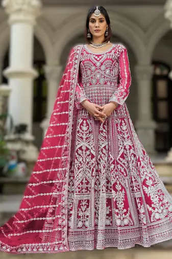 Purple senhora dresses festive special ready-made anarkali suit