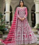 Purple senhora dresses festive special ready-made anarkali suit