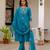 Firozi embroidered viscose mango silk kurta set with dupatta