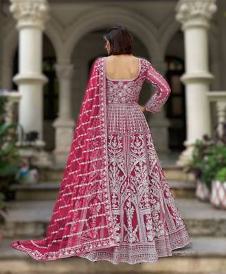Purple senhora dresses festive special ready-made anarkali suit 2