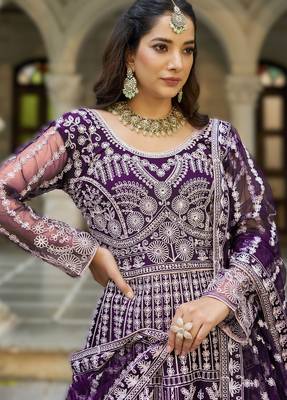 Pink senhora dresses festive special ready-made anarkali suit 3