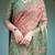 Bottel green handloom cotton-linen saree with elephant motifs and floral detailing