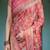 Brick red handloom cotton-linen saree with mythological motifs and floral border