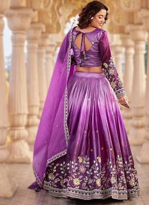 lavender gold crush lehenga with heavy embroidery 2