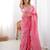 pink  gold crush thread & sequence work saree with  blouse
