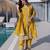 Yellow h.o fabric sequins & zari embroidered kurti pant dupatta set