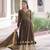Brown  vichitra silk sequins embroidered gown with dupatta