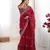maroon color art silk blend thread sequince embroidered saree with blouse