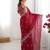 maroon color art silk blend thread sequince embroidered saree with blouse