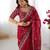 maroon color art silk blend thread sequince embroidered saree with blouse