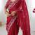 maroon color art silk blend thread sequince embroidered saree with blouse