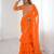 orange color faux georgette thread sequince work ruffle saree with blouse