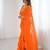 orange color faux georgette thread sequince work ruffle saree with blouse