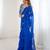 blue color faux georgette thread sequince work ruffle saree with blouse