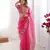 pink color oregenza silk thread sequince embroidered work saree with blouse