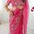 pink color oregenza silk thread sequince embroidered work saree with blouse