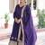 Purple  vichitra silk sequins embroidered gown with dupatta