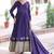 Purple  vichitra silk sequins embroidered gown with dupatta