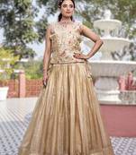 chiku gold crush embroidered lehenga choli