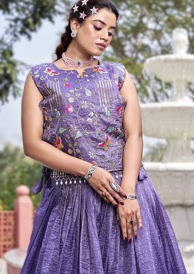 purple gold crush embroidered lehenga choli 3