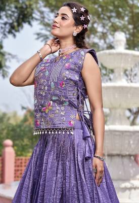 purple gold crush embroidered lehenga choli 4