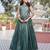 dark green gold crush embroidered lehenga choli