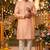 Men   s silk jacquard peach kurta with cotton pyjama