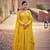 Yellow embroidered georgette anarkali-salwar-kameez