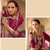 Wine embroidered silk sharara salwar kameez