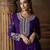 Purple embroidered georgette anarkali-salwar-kameez