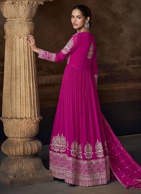 Magenta embroidered georgette anarkali-salwar-kameez 2
