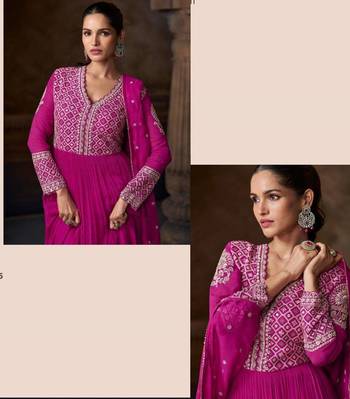 Magenta embroidered georgette anarkali-salwar-kameez 3