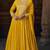 Yellow embroidered georgette anarkali-salwar-kameez